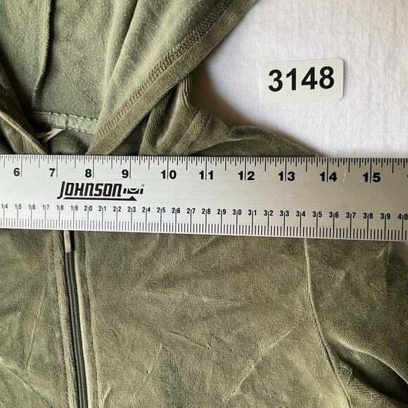 American Eagle Outfitters Women Long Sleeve Full Zip Velvet Jacket size M, Green - Picture 2 of 8